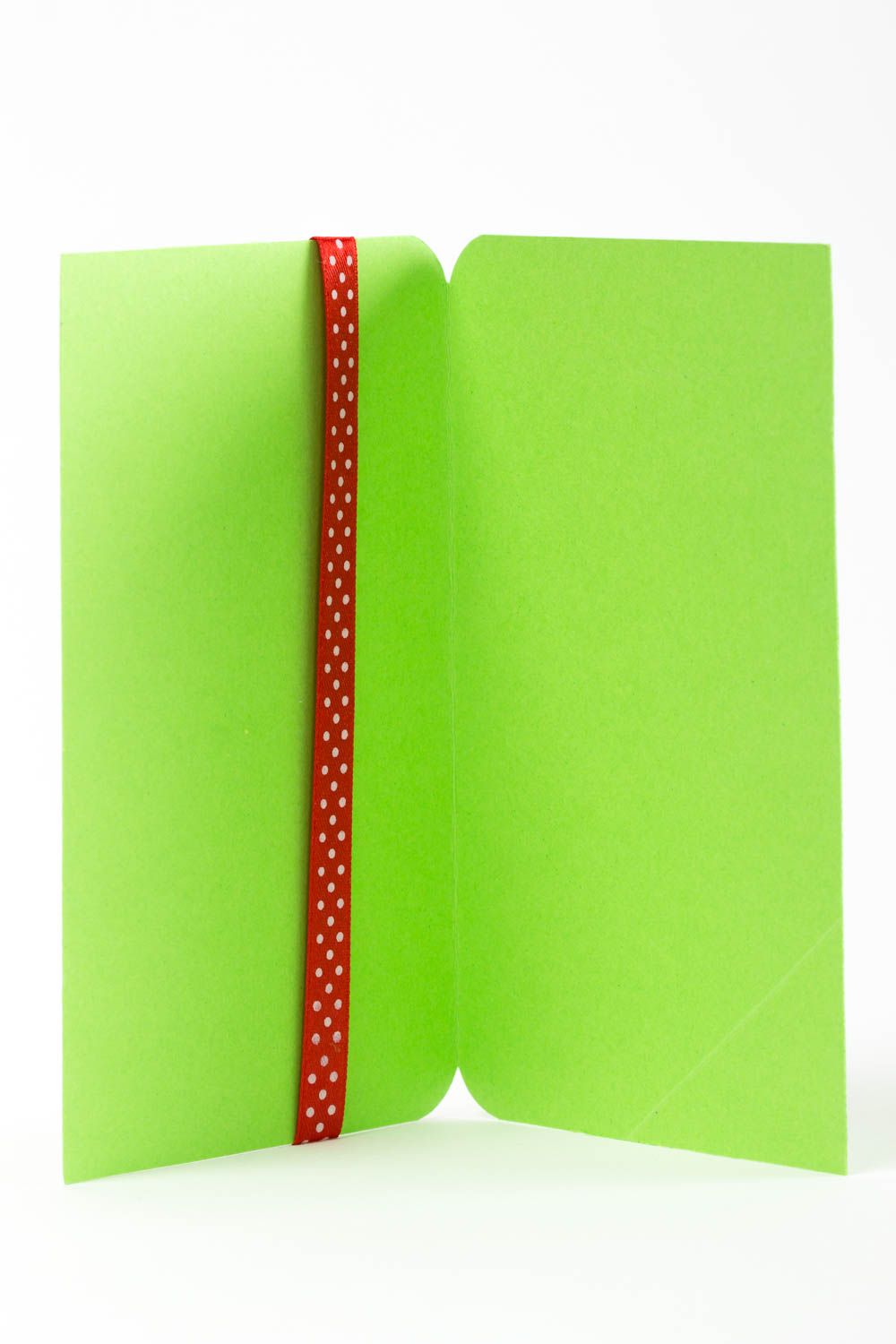 Carte de voeux papier faite main verte avec ours originale Petit cadeau photo 3