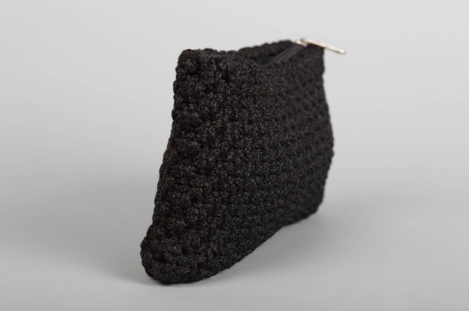Сумка ручной работы сумочка клатч женская сумка черная в технике макраме фото 2