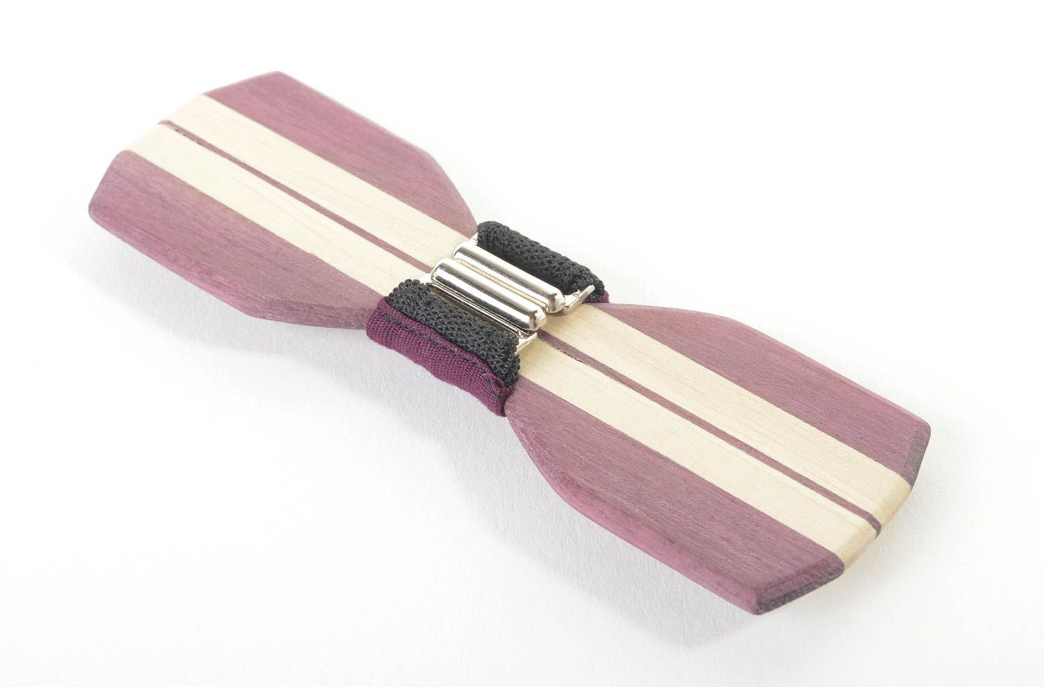 Fliege aus Holz handmade Accessoire für Männer Krawatte Fliege gestreift  foto 3