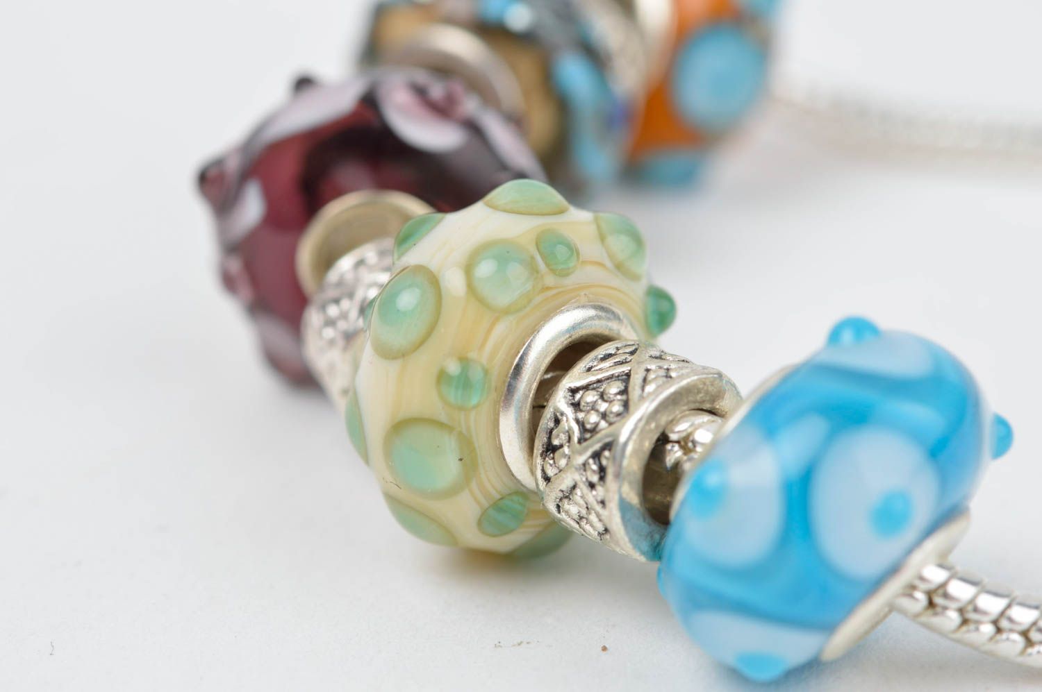 Beautiful handmade glass bracelet beaded wrist bracelet fashion accessories photo 5
