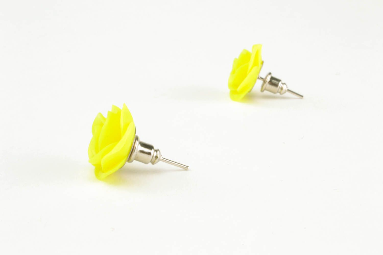 Yellow puset earrings  photo 2