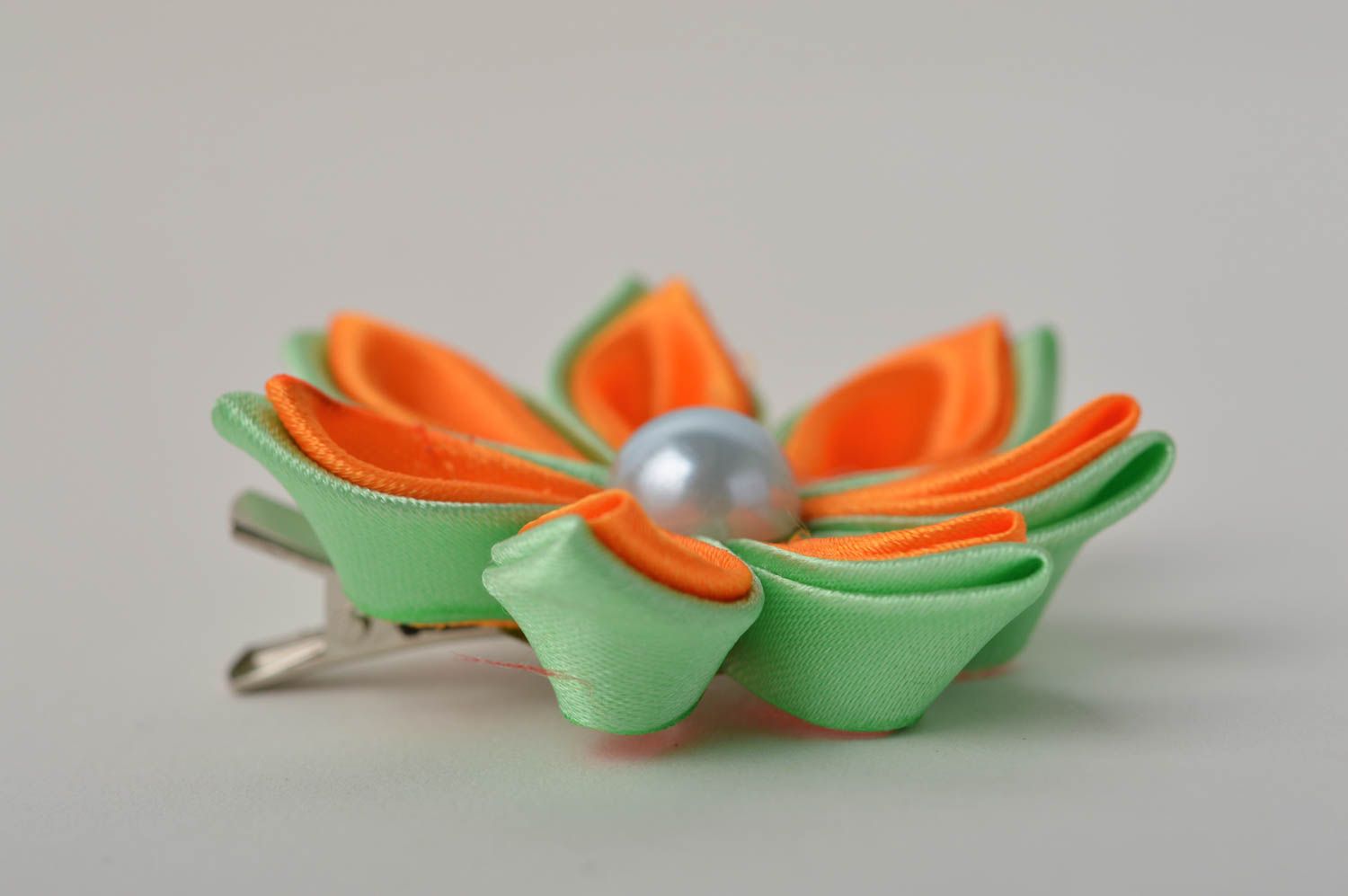 Beautiful handmade flower barrette hair clip flowers in hair accessories for her photo 3