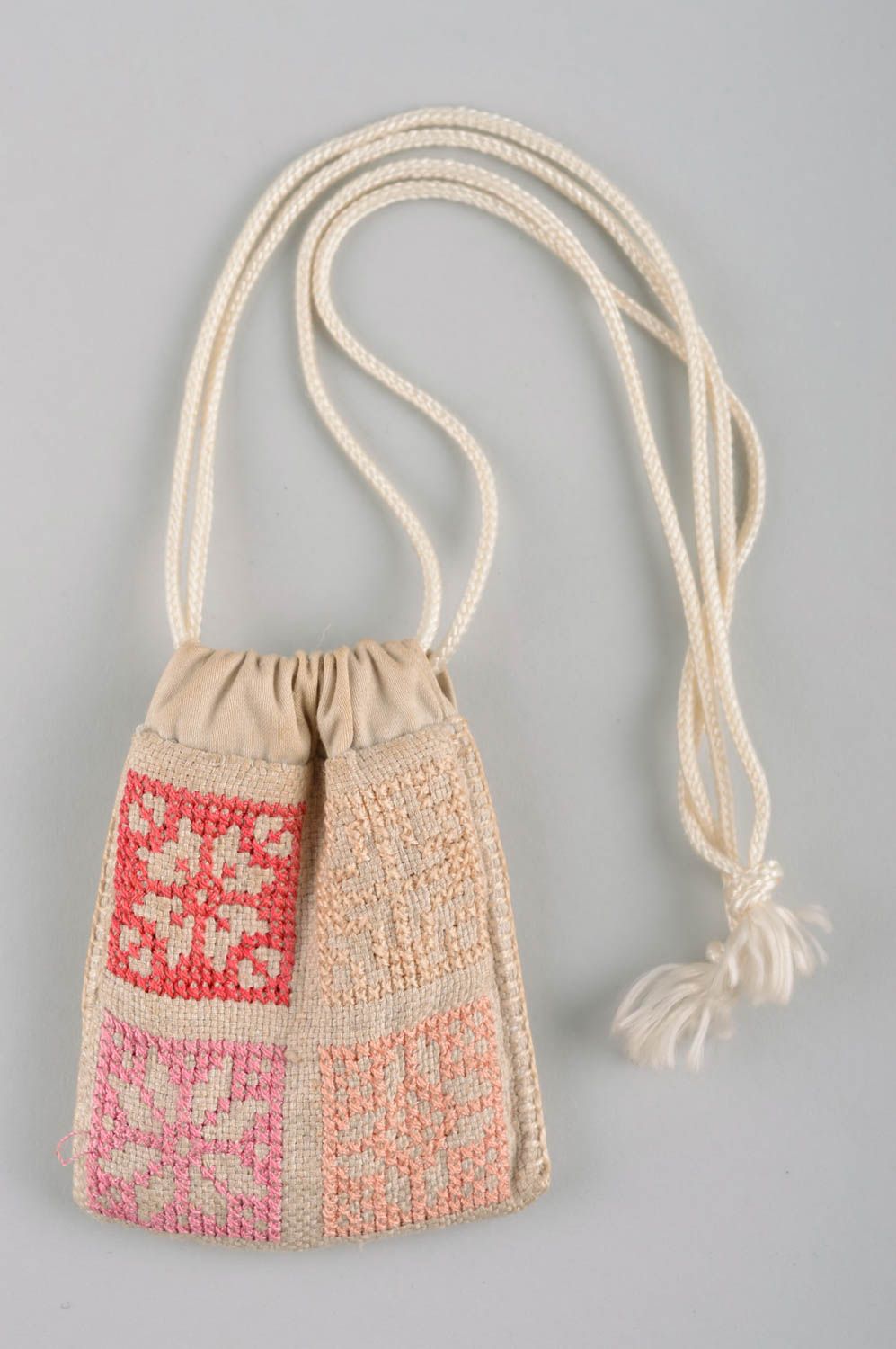 Unusual handmade fabric pouch textile purse for women handmade accessories photo 2
