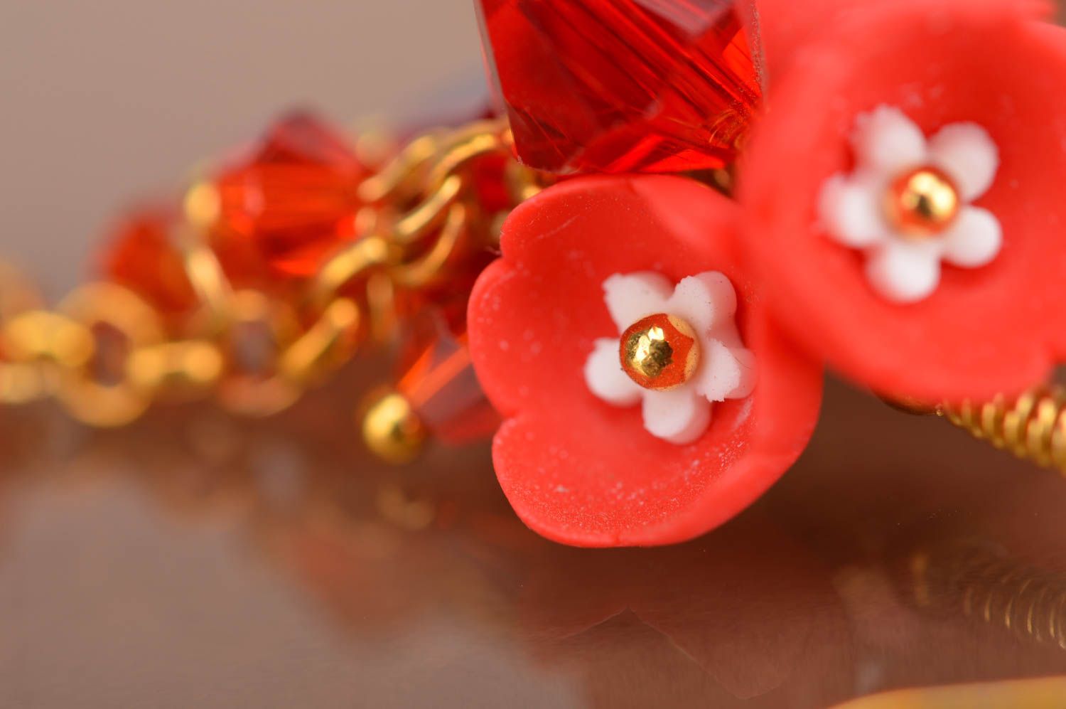 Boucles d'oreilles fleurs Bijou fait main en pâte polymère Cadeau pour femme photo 2
