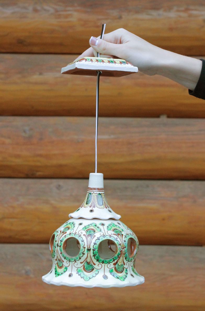 Decorative ceramic lampshade with painting photo 1