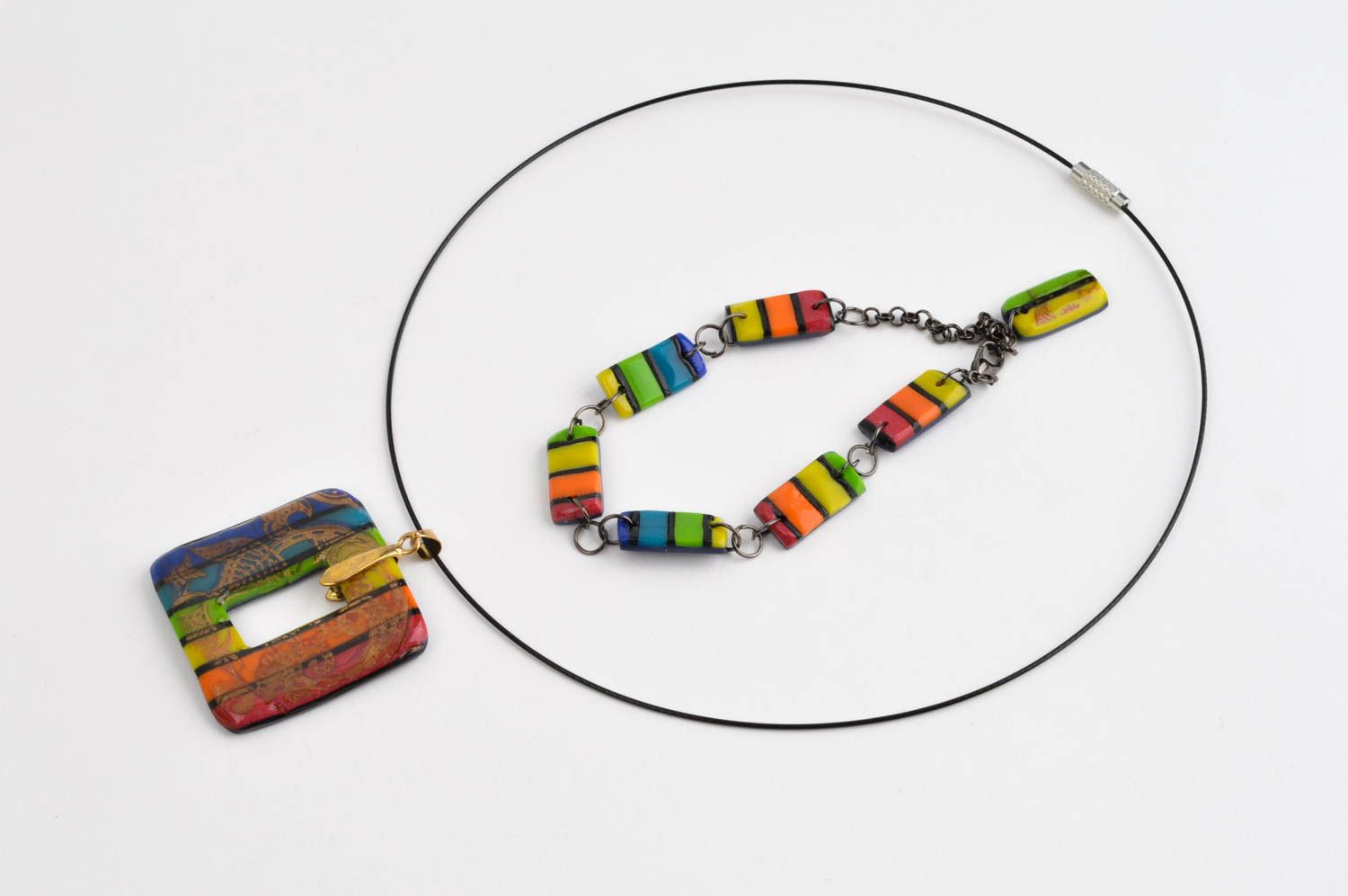Handmade Damen Schmuck Set Accessoires für Frau Modeschmuck Armband Anhänger foto 2