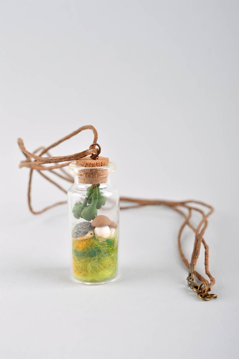 Handmade designer glass pendant stylish necklace feminine unusual pendant photo 4