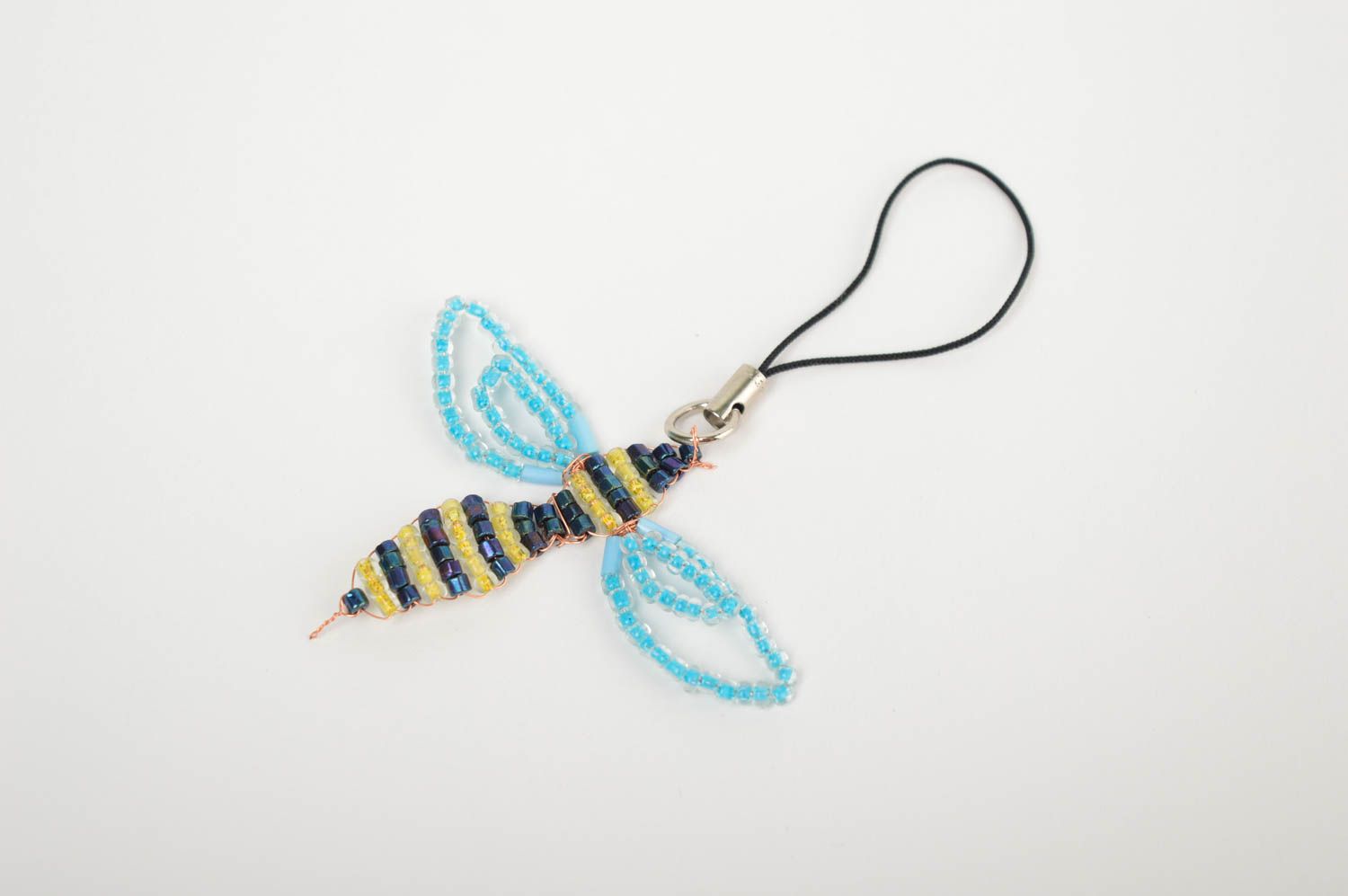 Handmade phone strap beaded keychain unusual gift design trinket souvenir chain photo 3