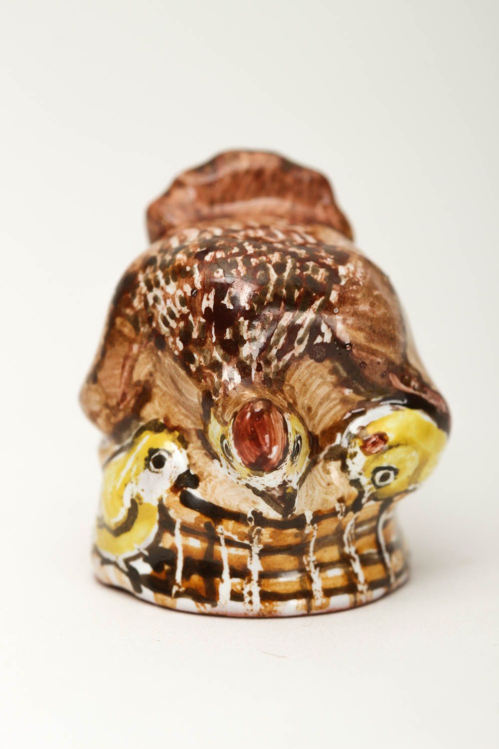 Handmade ceramic souvenir designer cute thimble unusual clay statuette photo 4