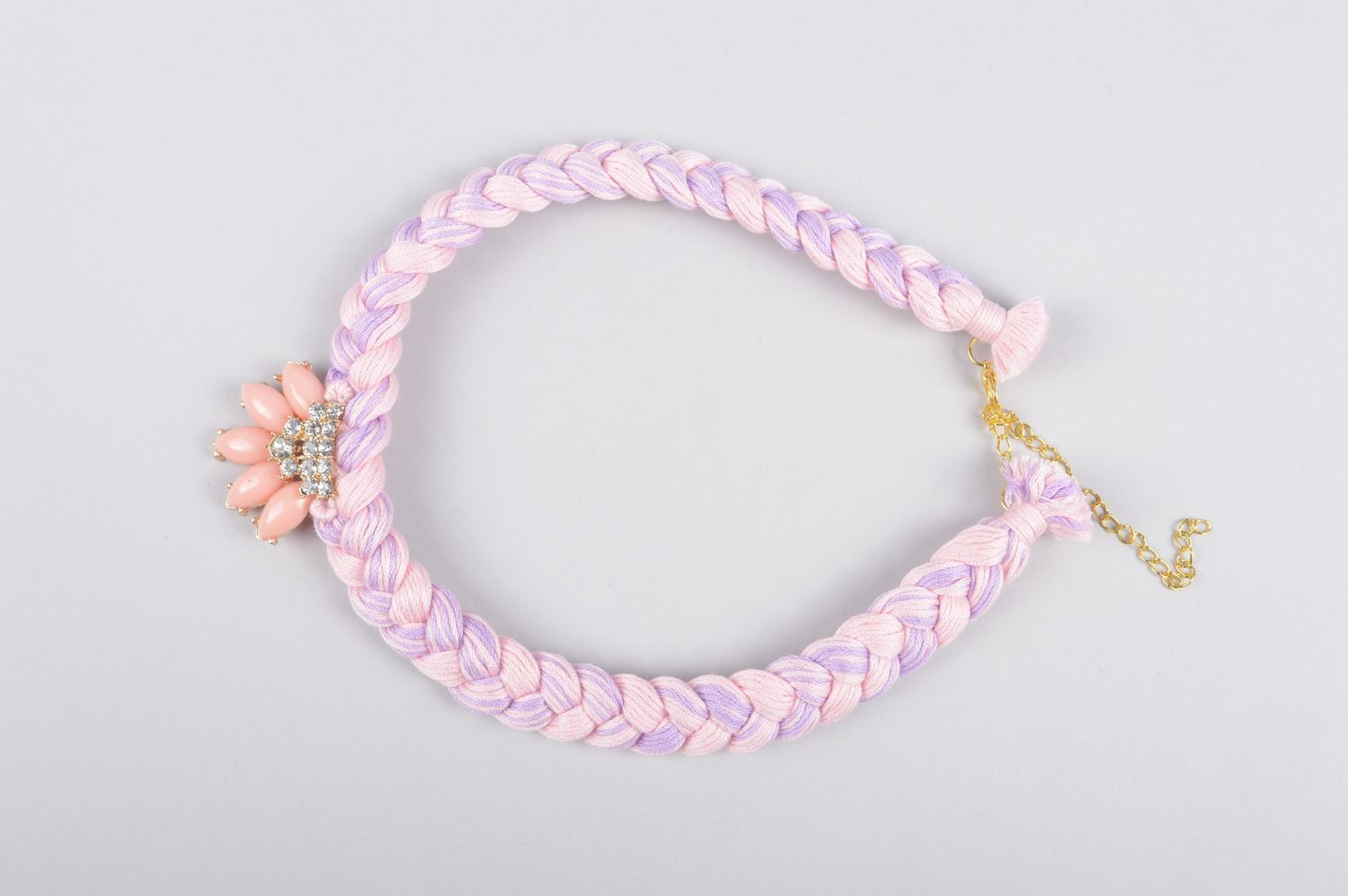 Halskette für Frauen handgemacht Designer Schmuck modisch Collier Stoff foto 3