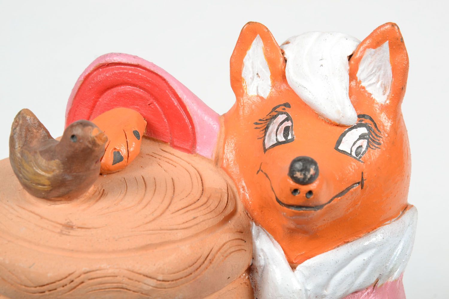 Clay money box in the shape of a little fox photo 3