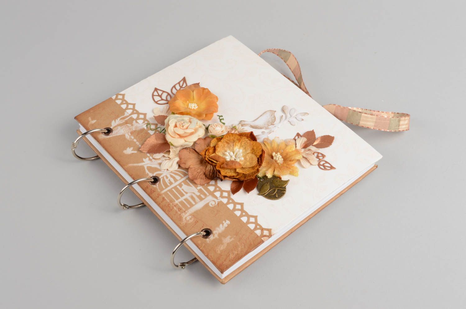 Schönes Gästebuch zur Hochzeit für Glückwünsche aus Papier Scrapbooking handmade foto 2