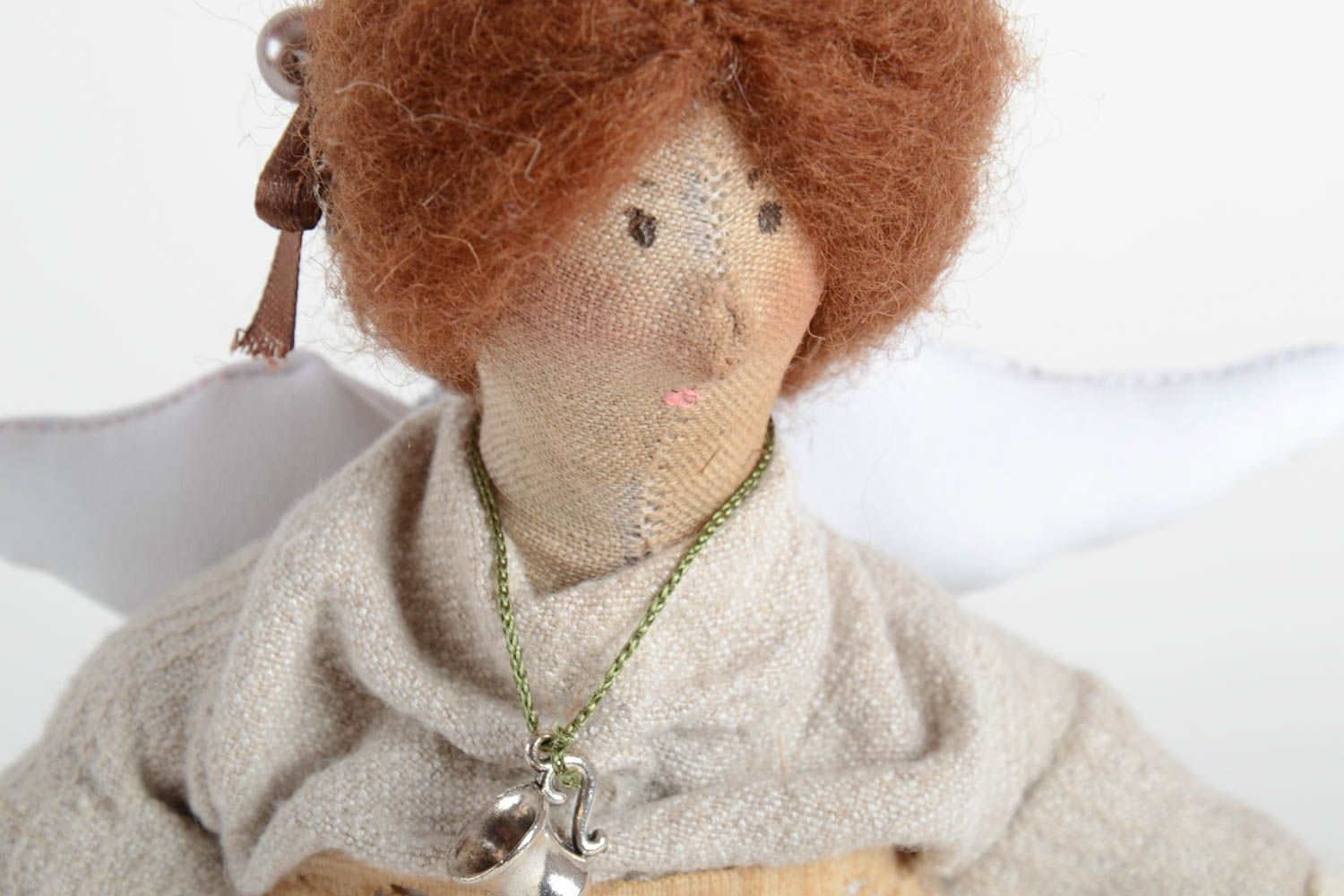 Puppe handgemacht Stoffpuppe Engel Hausfrau Geschenk für Freundin Wohnung Deko foto 3
