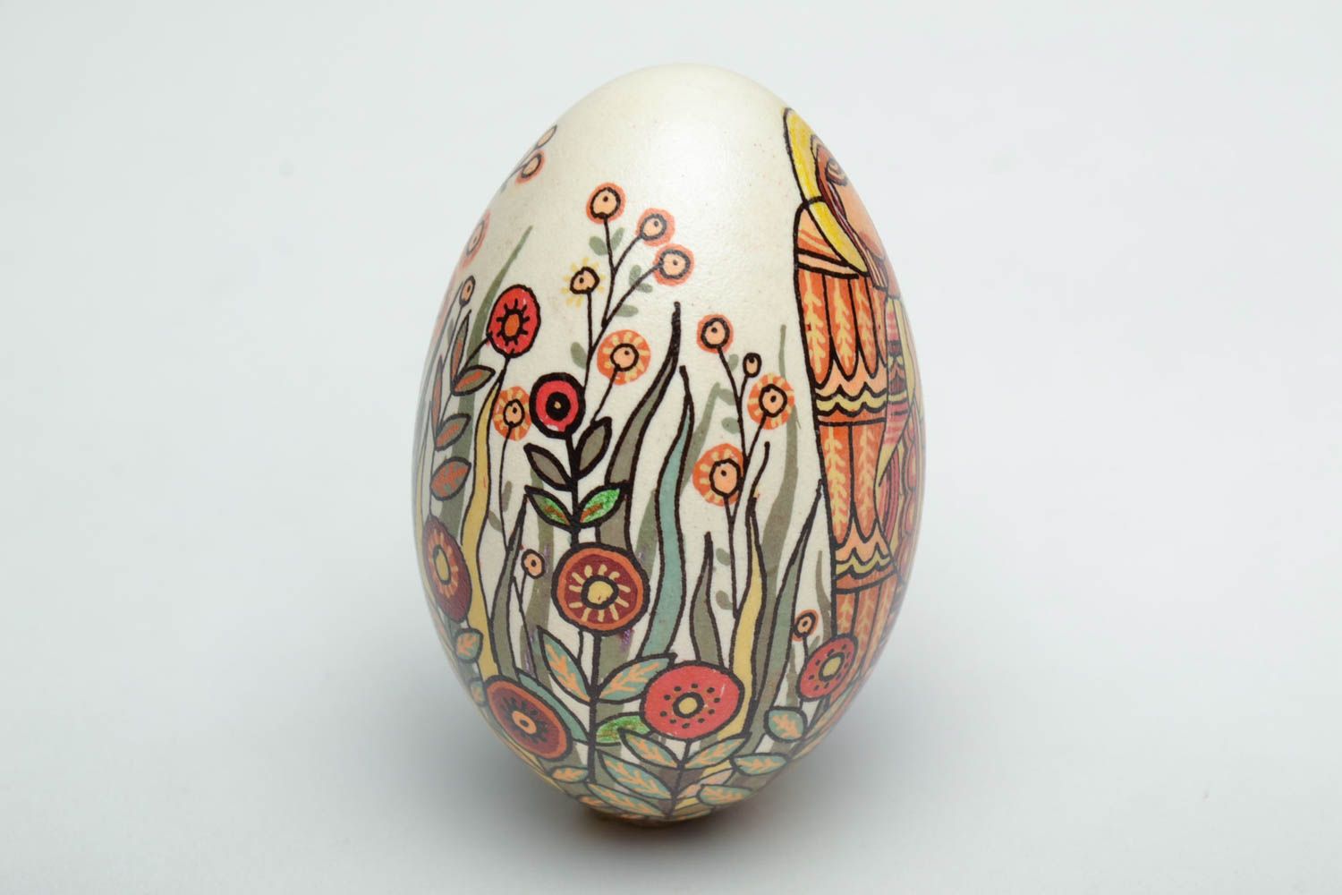Painted goose egg with angel photo 3
