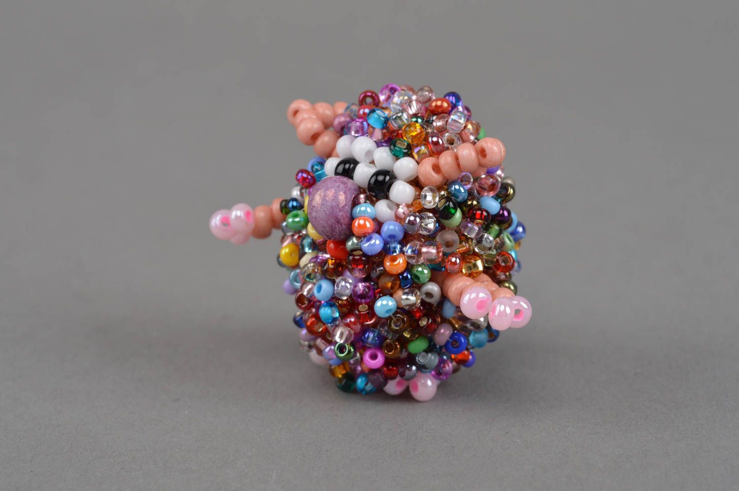 Funny handmade beaded figurine miniature animals gift ideas decorative use only photo 3