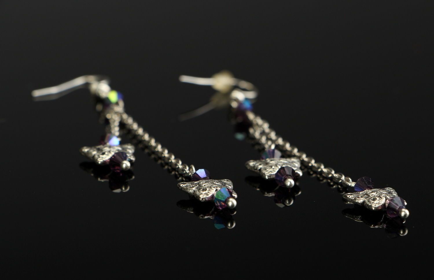 Earrings with crystal photo 3