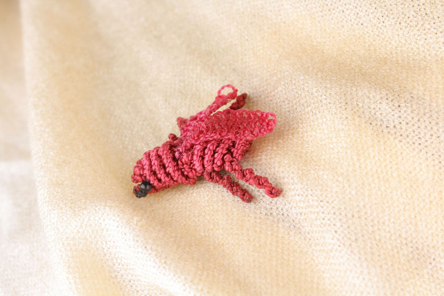 Pink brooch in the form of a fly photo 1