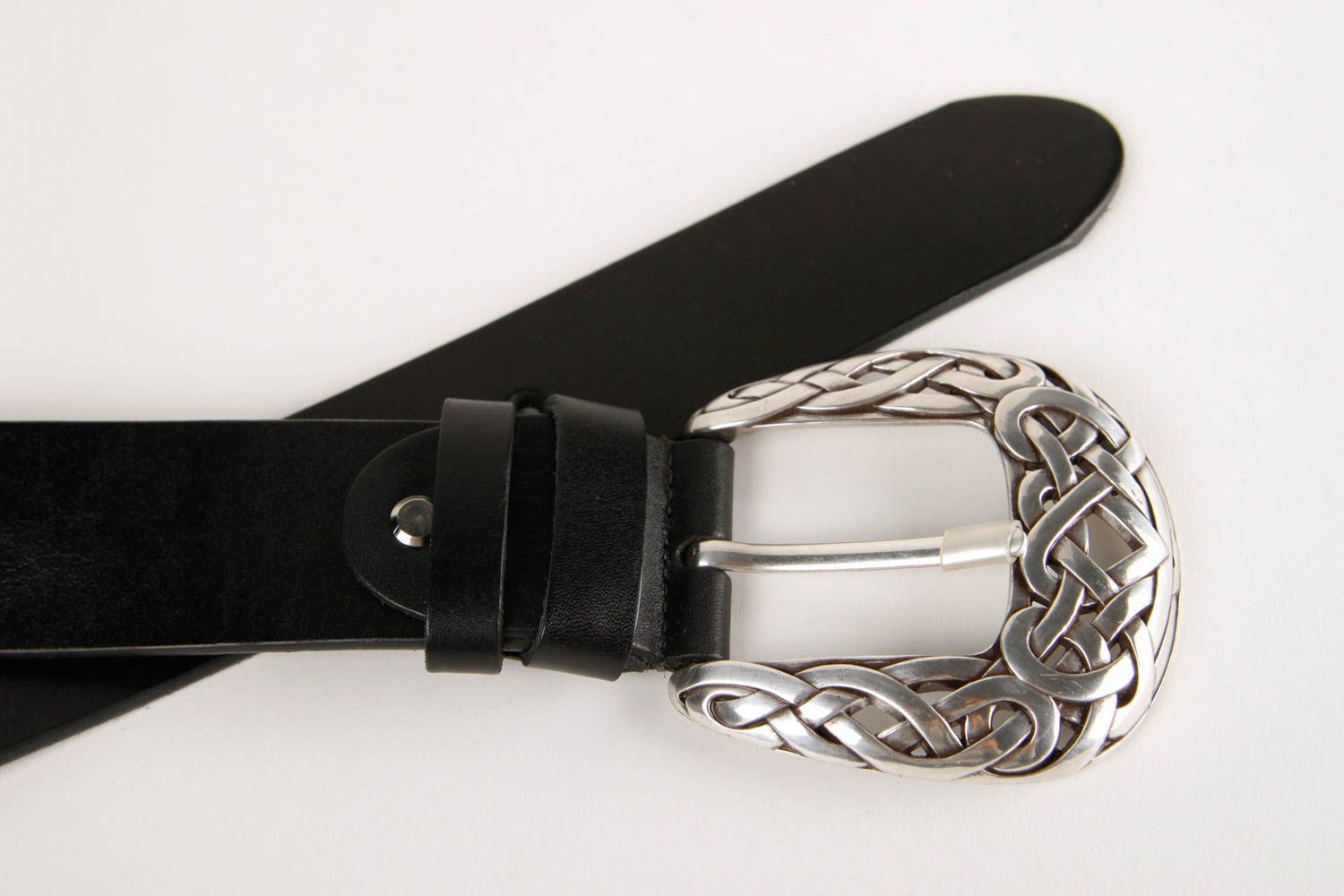 Cinturón de cuero natural hecho a mano ropa masculina accesorio de moda foto 4