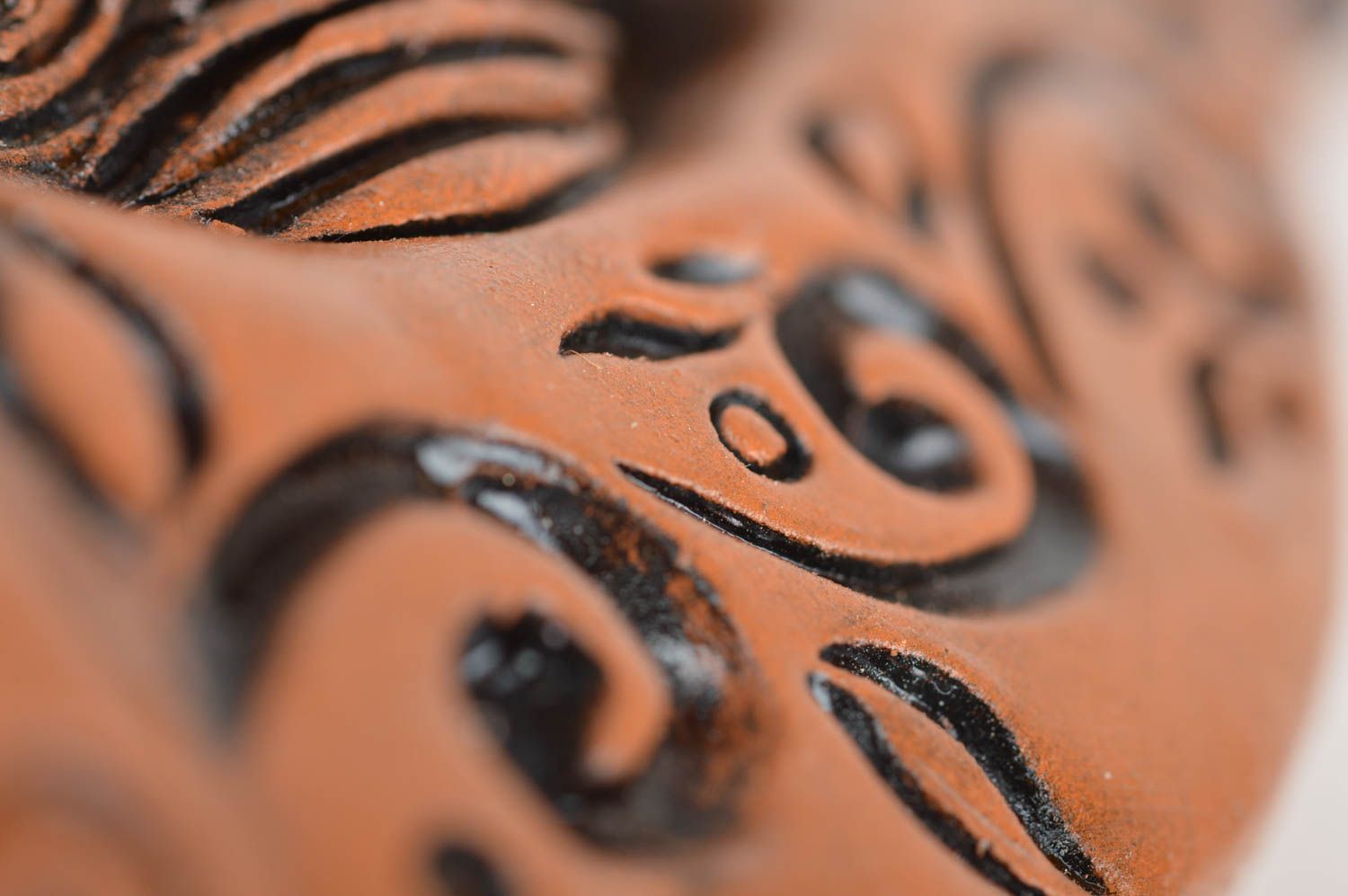 Décoration à suspendre en céramique brune faite main fer à cheval porte-bonheur photo 4