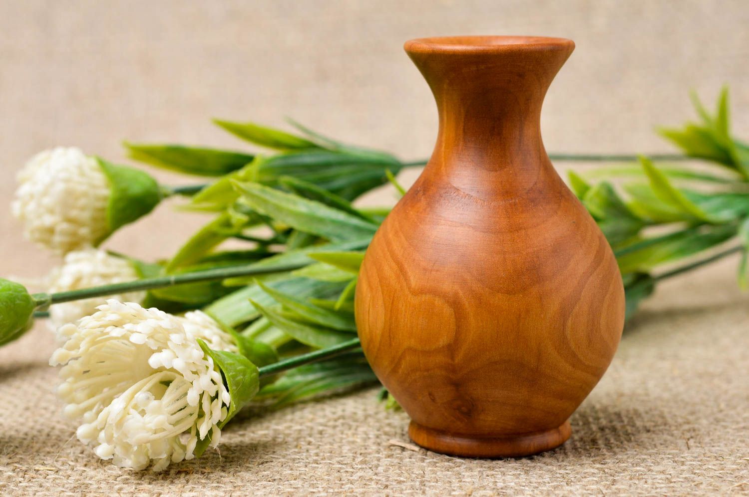 Handmade Deko Holz Vase für Blumen Haus Dekoration Geschenk für Frau schön foto 1