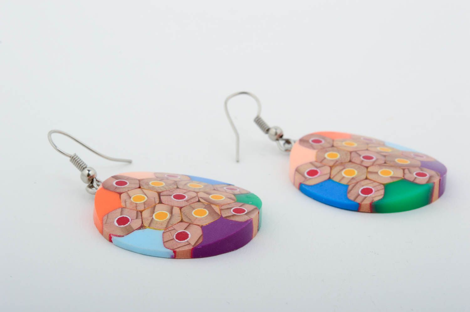 Handmade colorful earrings designer large earrings bright earrings for summer photo 4