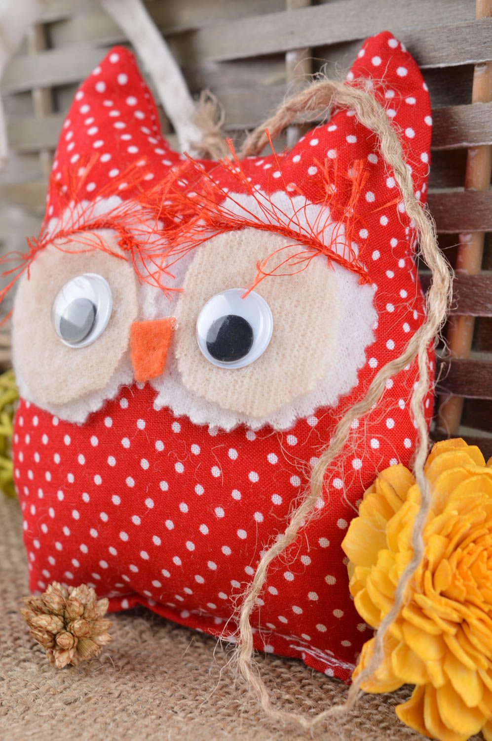 Handmade toy designer toy soft toy owl toy decor ideas unusual gift for baby photo 1