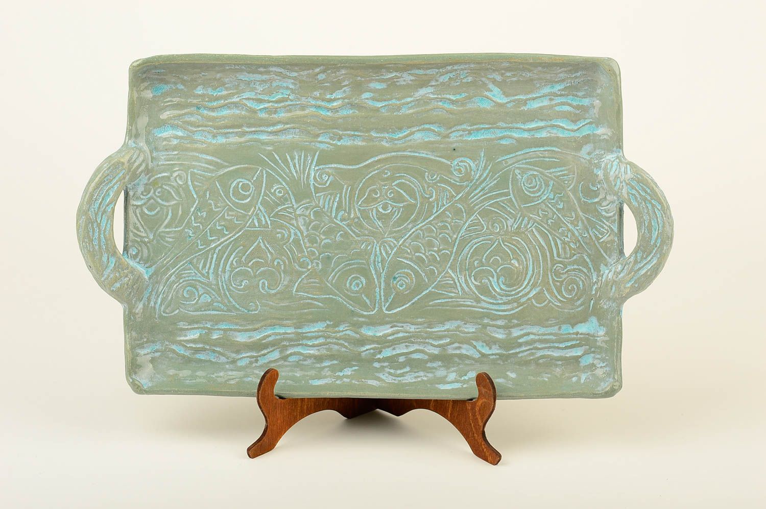 Beautiful handmade ceramic tray pottery works kitchenware ideas small gifts photo 1