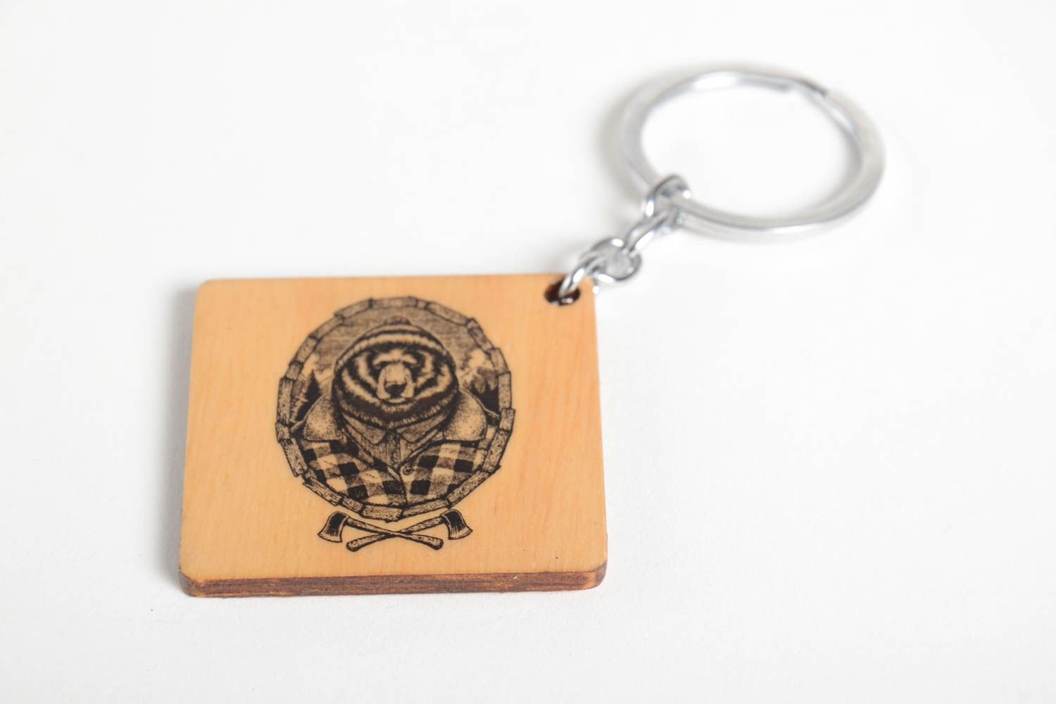 Handmade keychain unusual accessory for key designer keychain wooden souvenir photo 3