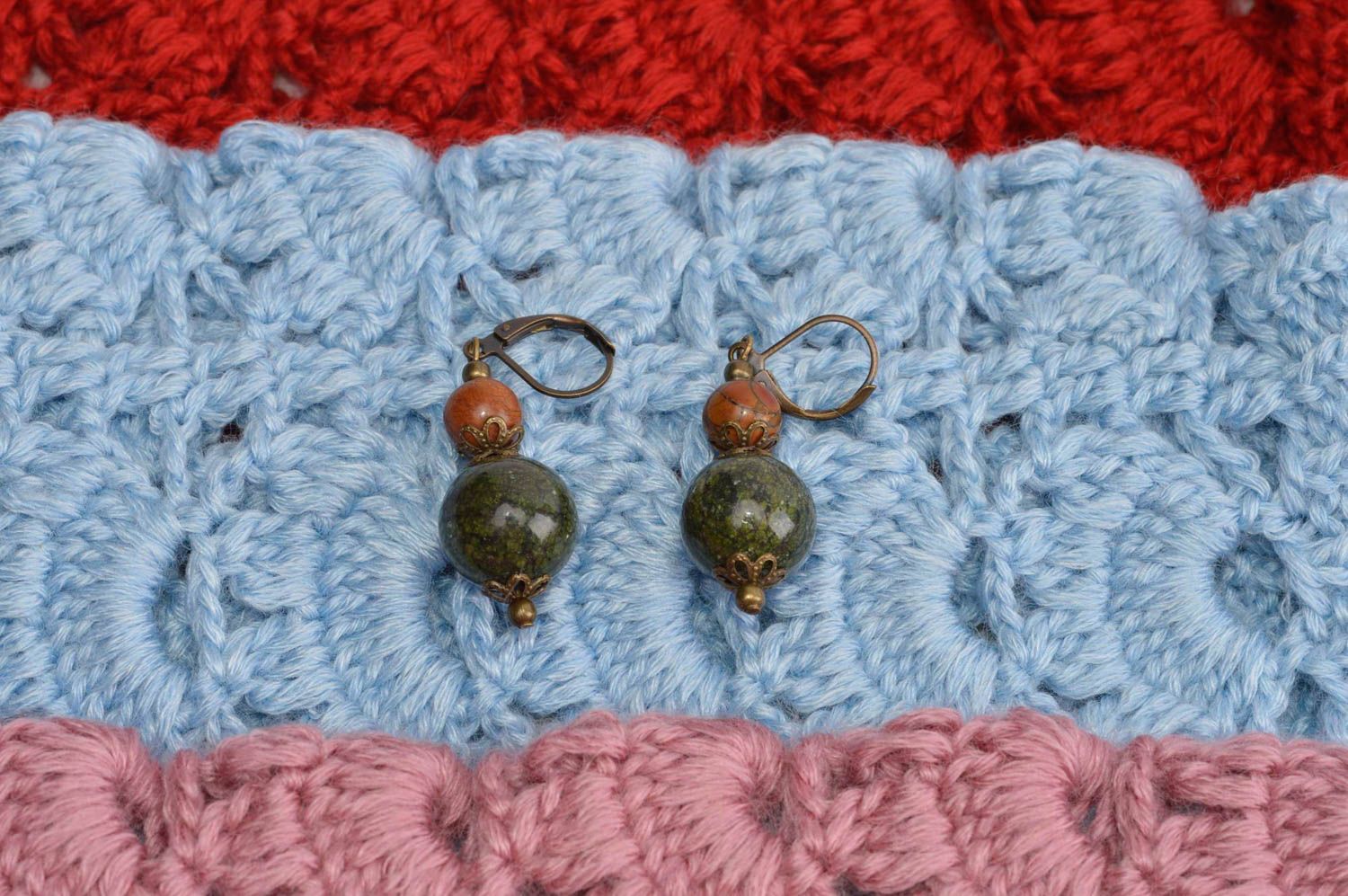 Long earrings with charms handmade earrings beaded earrings fashion jewelry photo 1