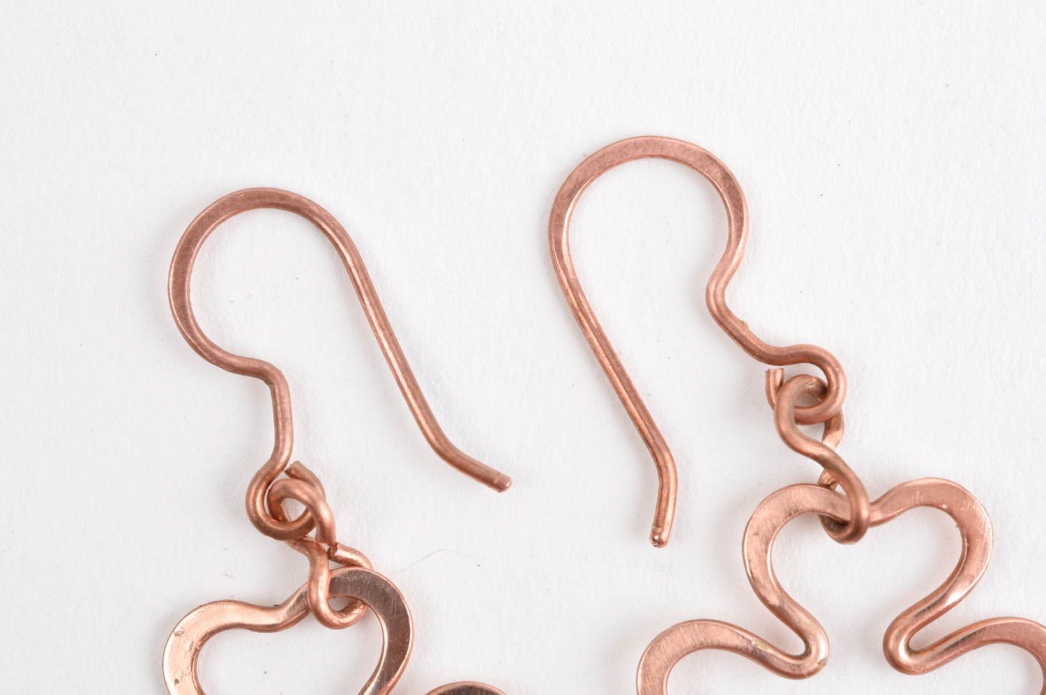 Stylish copper earrings handmade wire wrap earrings metal earrings with charms photo 4