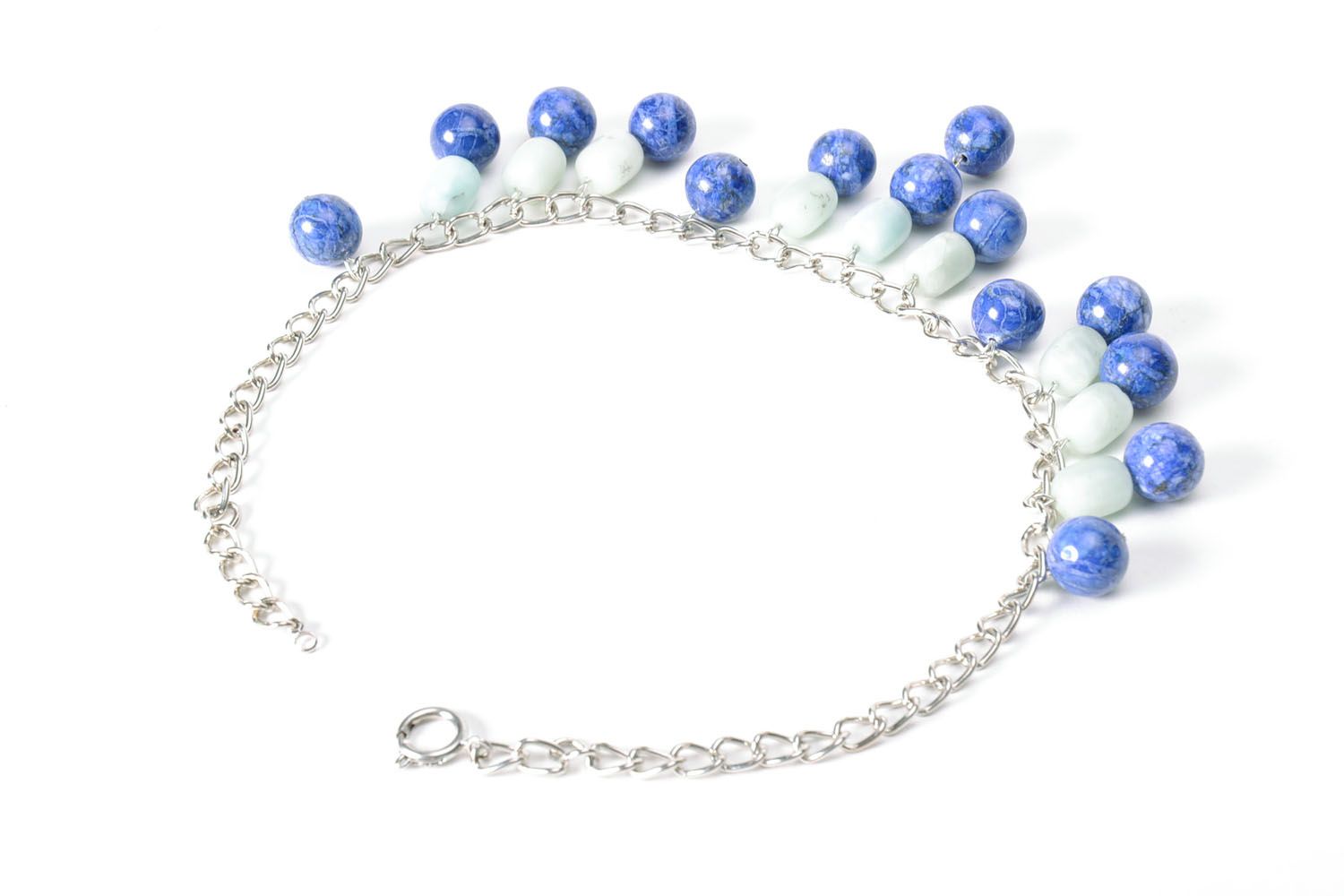 Blue handmade necklace  photo 3