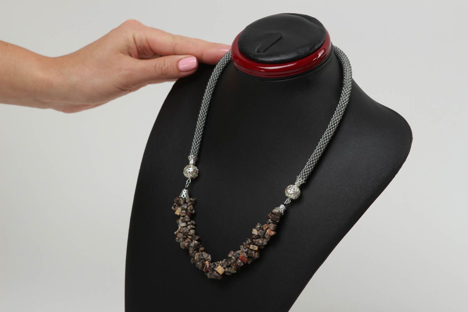 Handmade unusual necklace stylish beaded necklace designer festive accessory photo 5