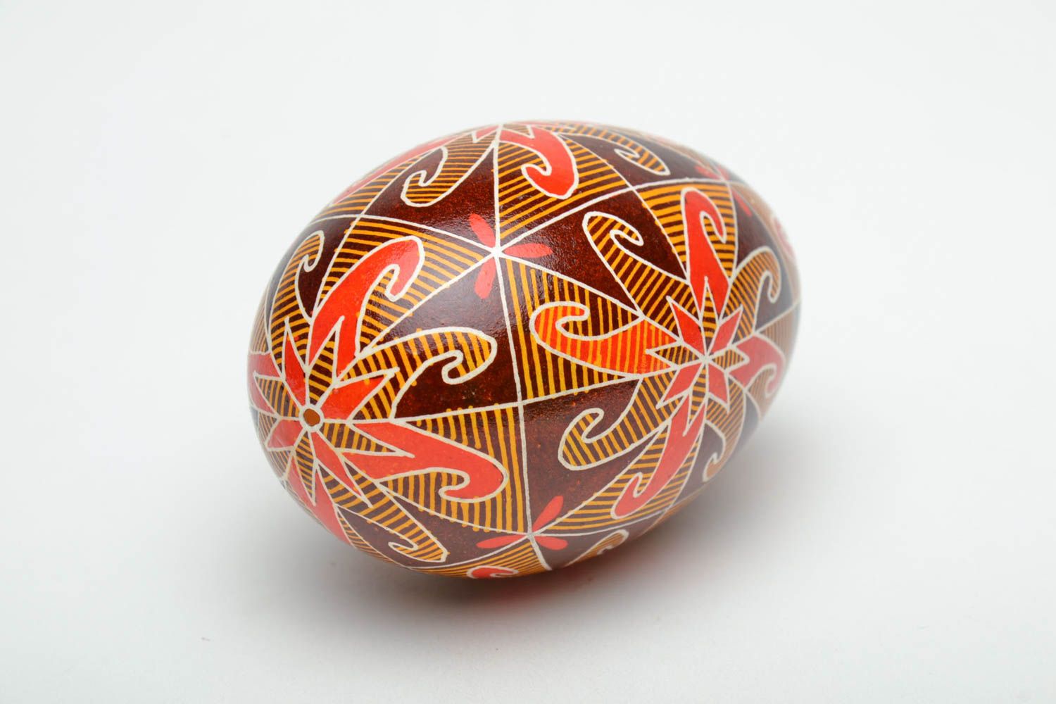 Ethnic painted goose egg with symbolics photo 3