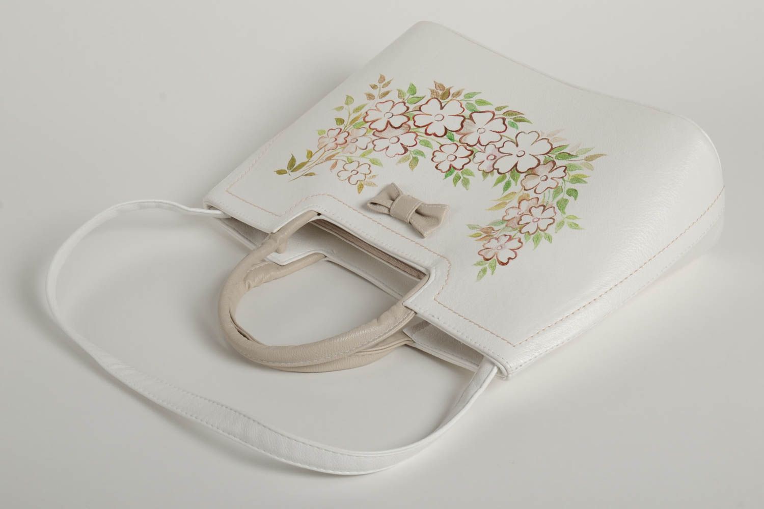 White bag leatherette handbag summer purse designer stylish purse gift for girl photo 4