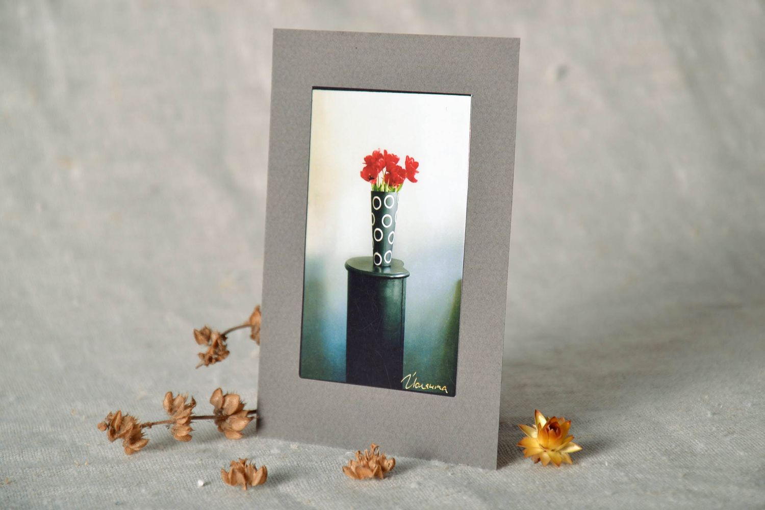 Carte de voeux faite main Adorable bouquet  photo 1
