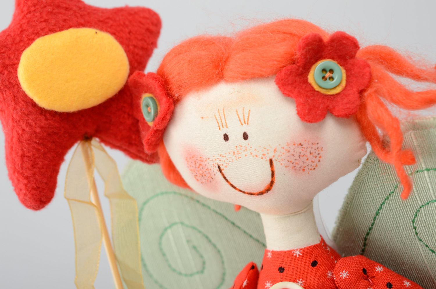 Игрушка кукла из ткани авторская красивая подарок  фото 2