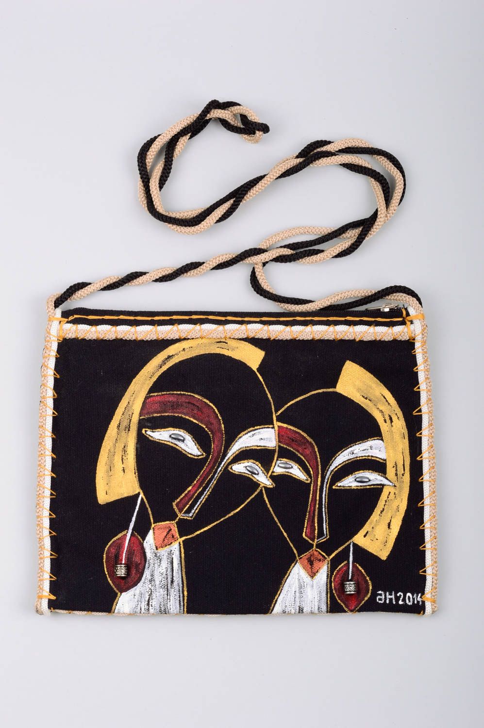 Bolso de tela de correa larga artesanal accesorio de mujer regalo original  foto 1