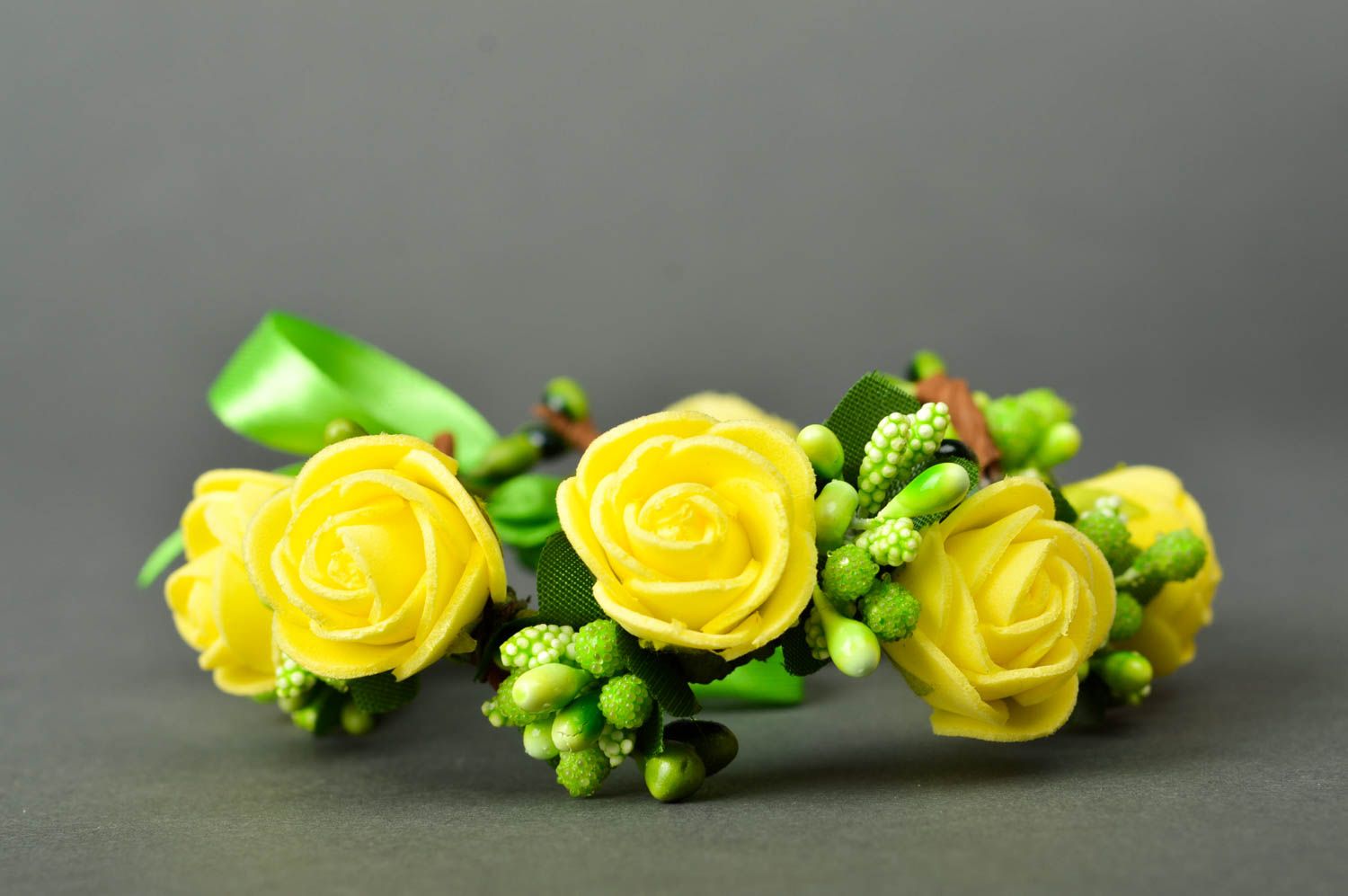 Handgefertigt Armband Blumen Designer Schmuck Frauen Geschenk in Gelb schön foto 4
