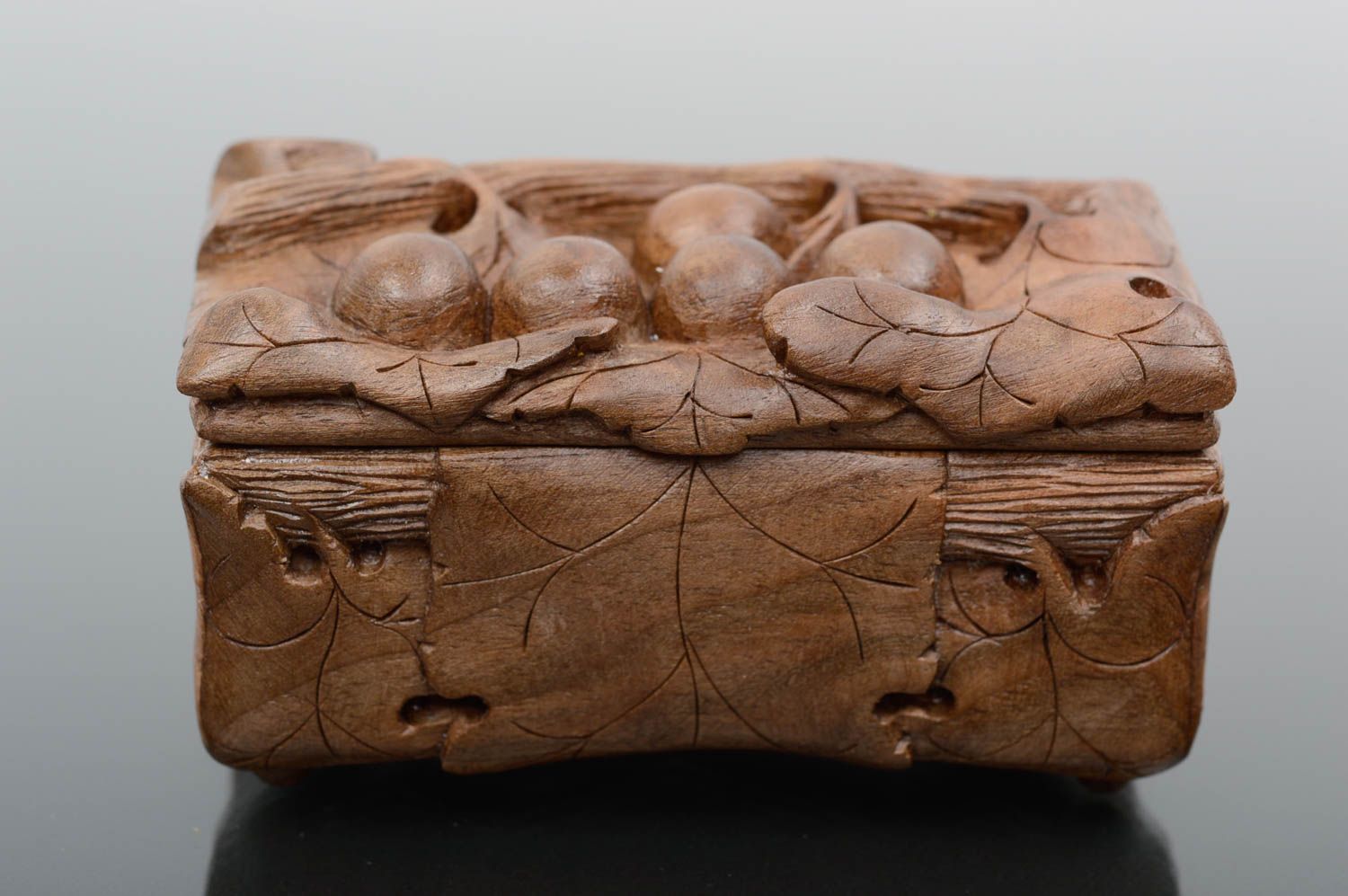 Joyero de madera de nogal hecho a mano decoración de hogar regalo original foto 1