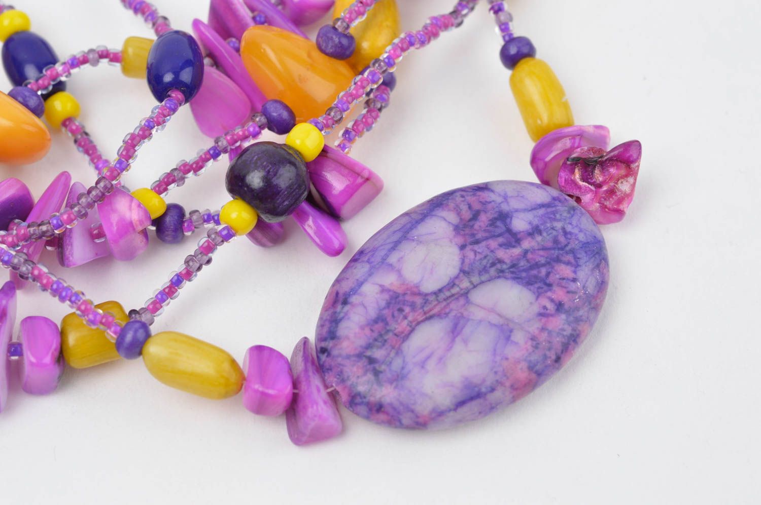 Handmade bead necklace for women gift ideas unusual accessory designer jewelry photo 4