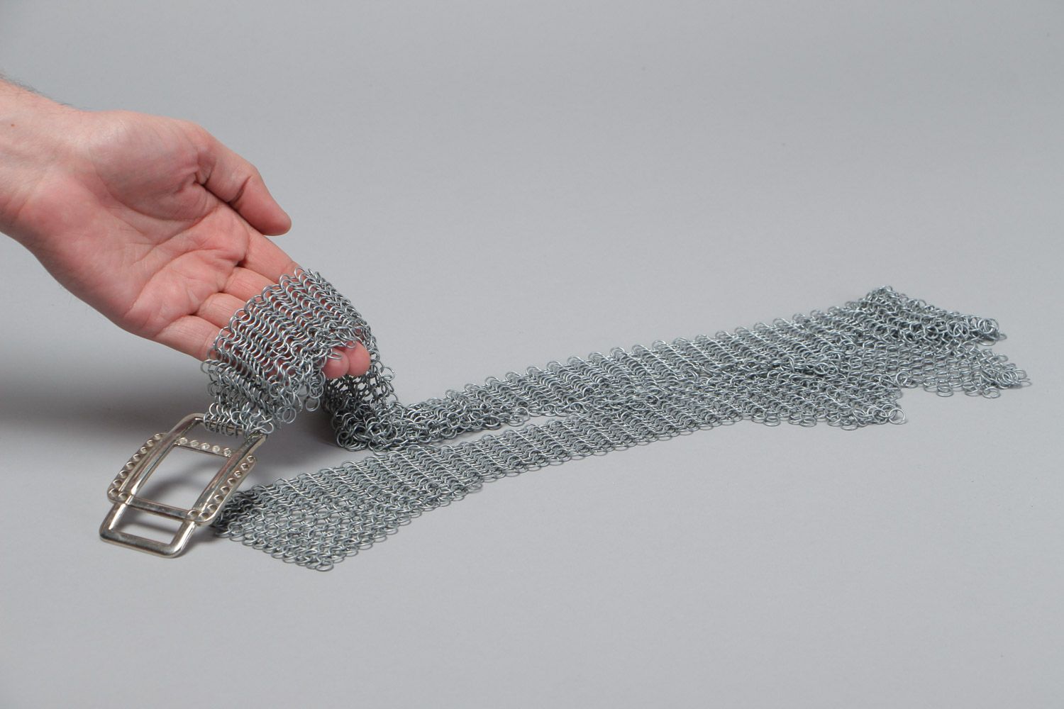 Handmade origineller geflochtener Ketten Gürtel aus Metall rostbeständig foto 5