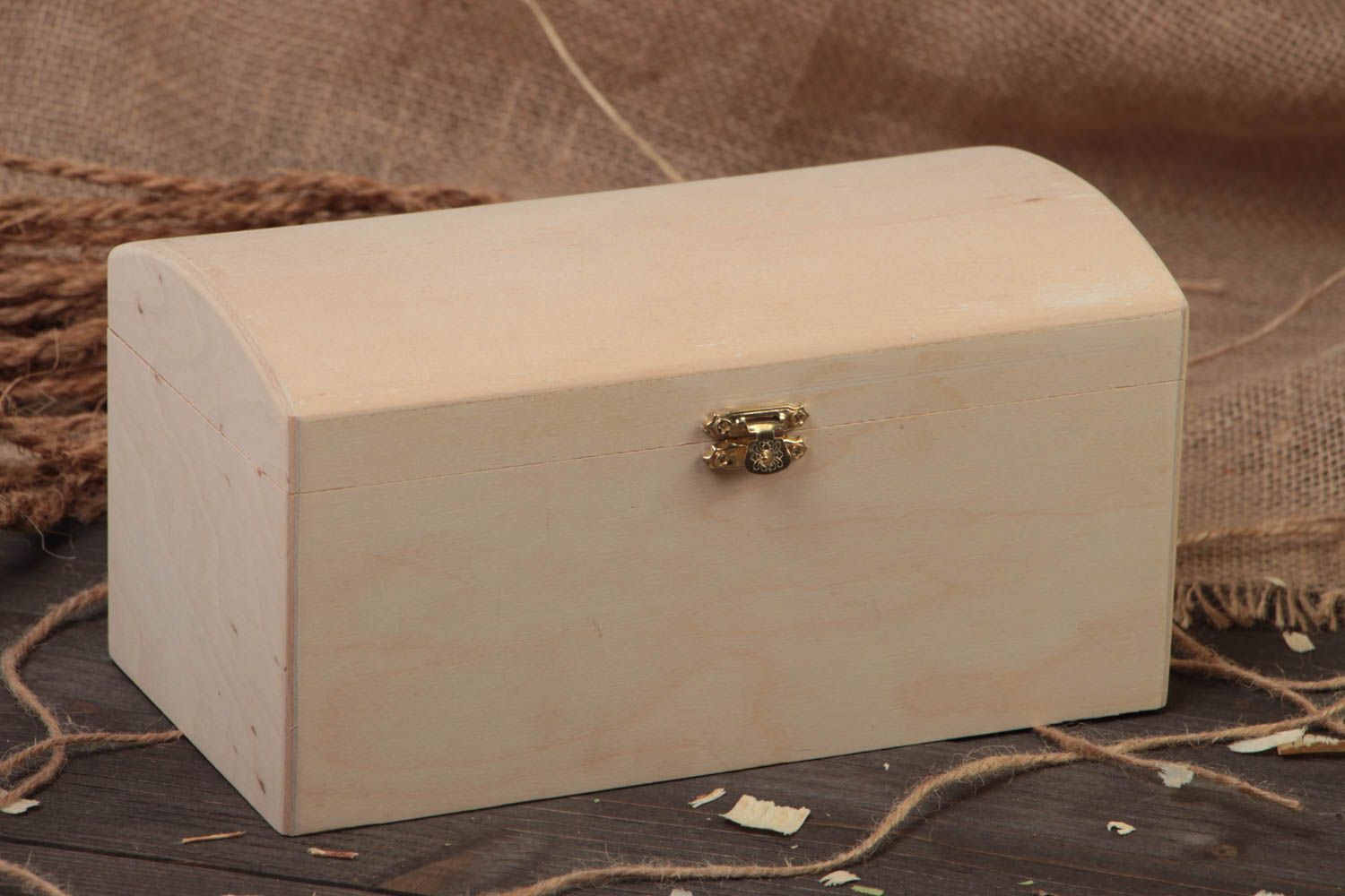 Boîte à bijoux en bois brut clair faite main à décorer et peindre design photo 1