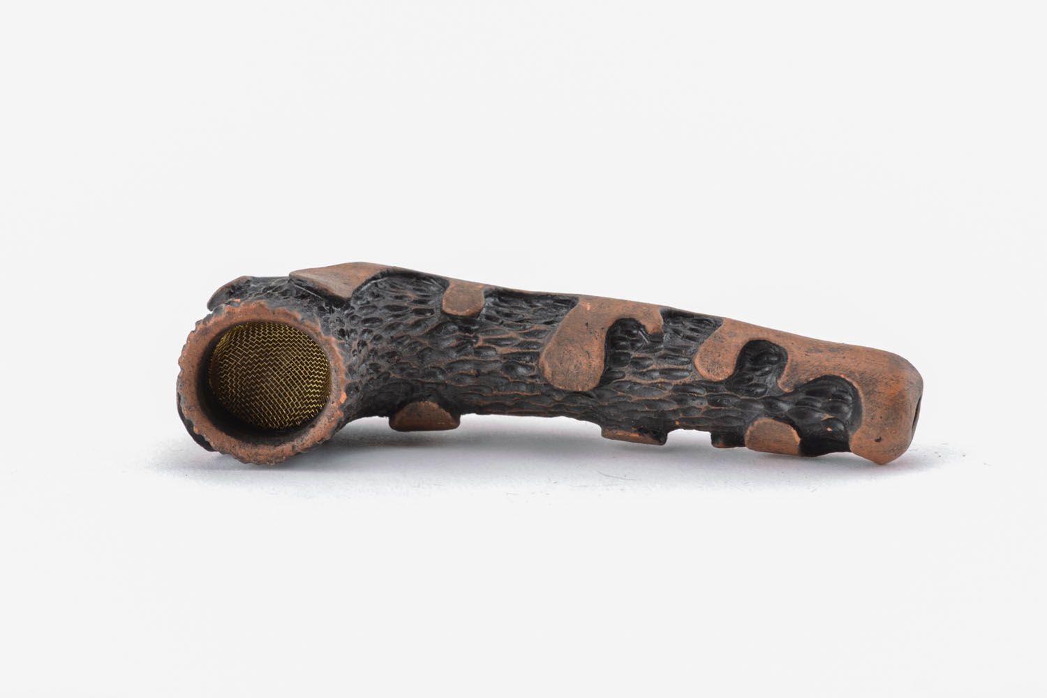 Pipe en terre cuite faite main brune décorée écologique originale souvenir   photo 1