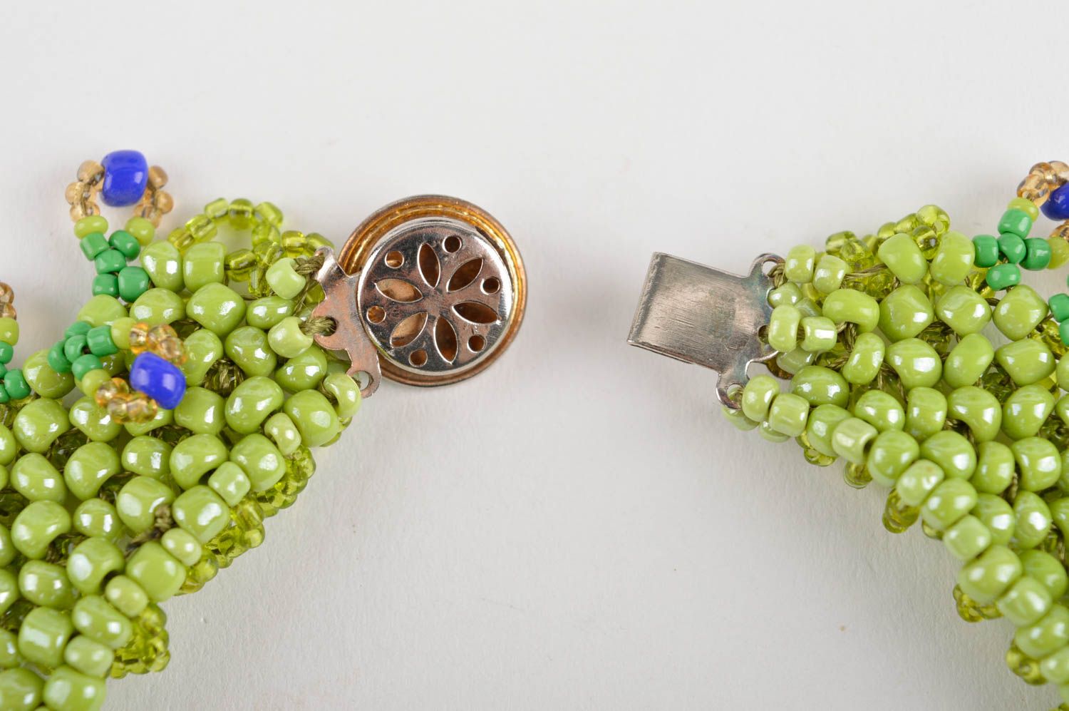 Collier en perles de rocaille Bijou fait main vert large Cadeau pour femme photo 5