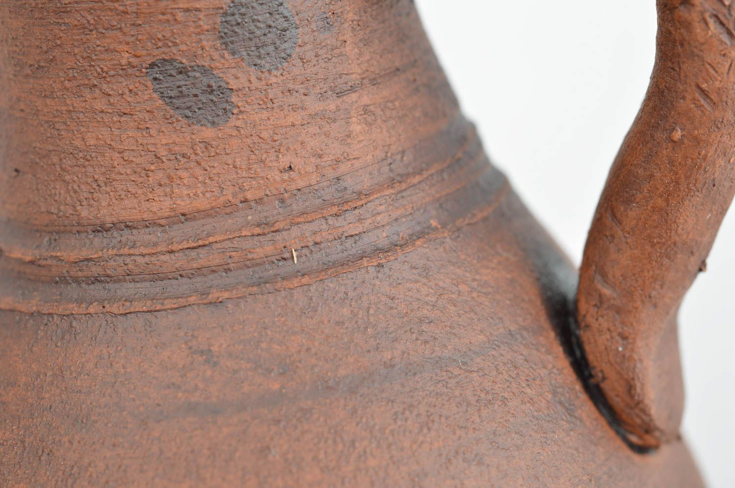Handgefertigt Keramik Krug Küchen Deko ausgefallener Dekoartikel in Braun foto 5