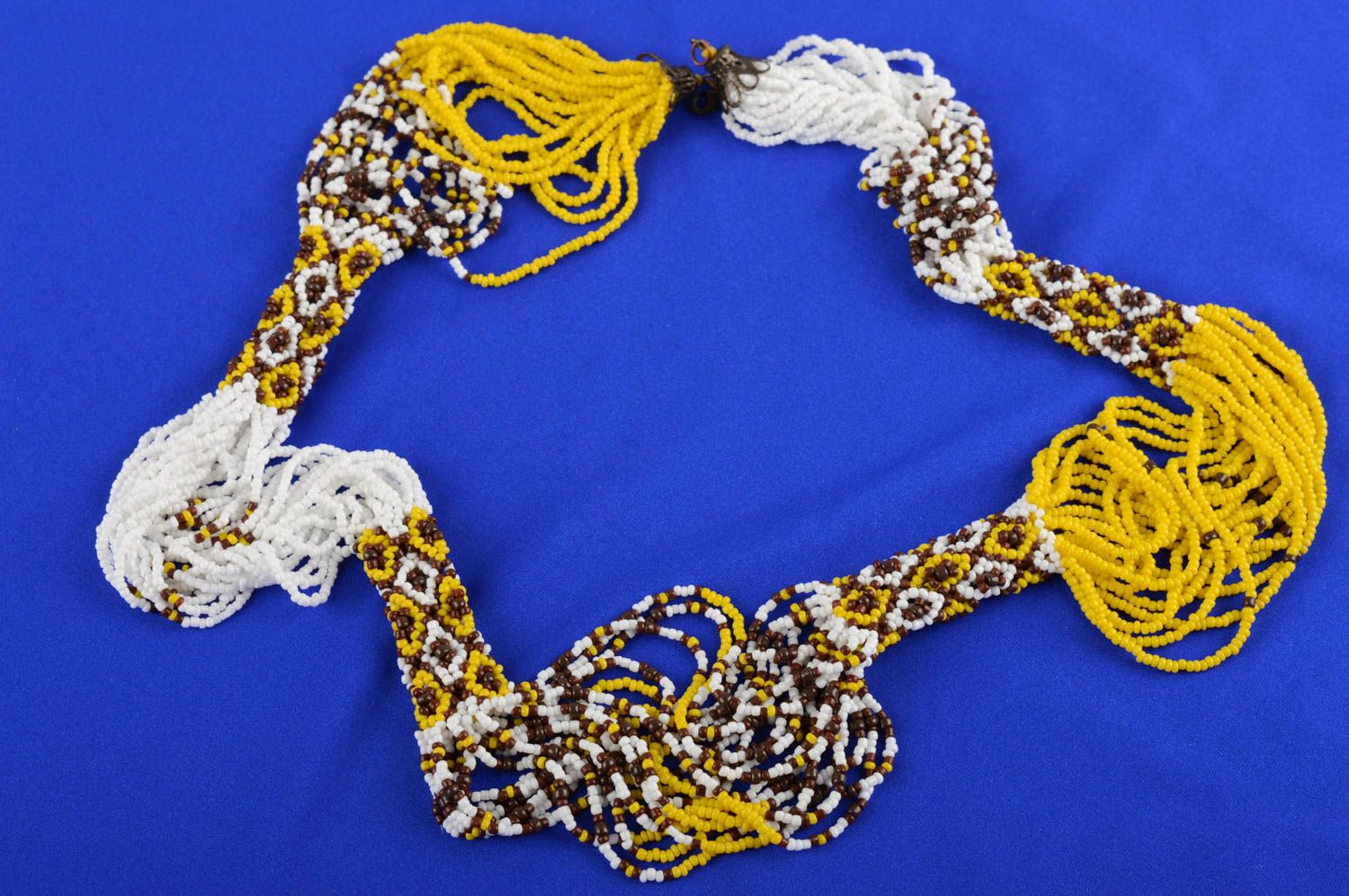 Handmade Rocailles Kette Damen Collier lange Halskette im Ethno Stil foto 1