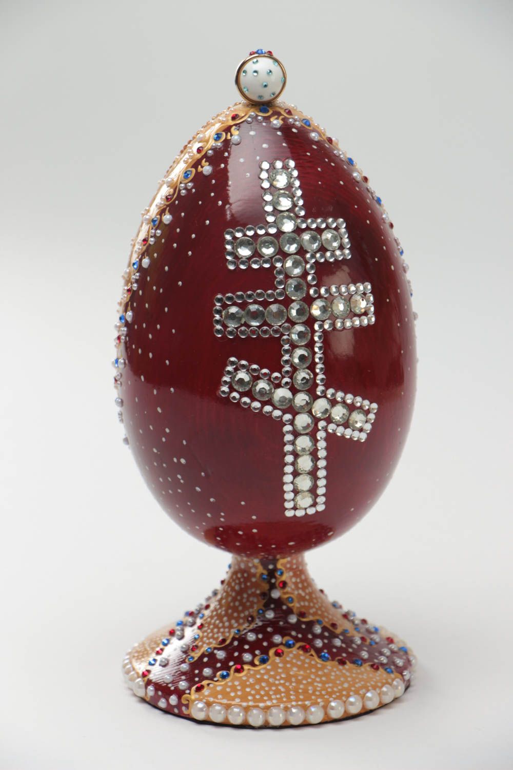 Huevo de Pascua decorado con icono de San Nicolás original hecho a mano foto 4