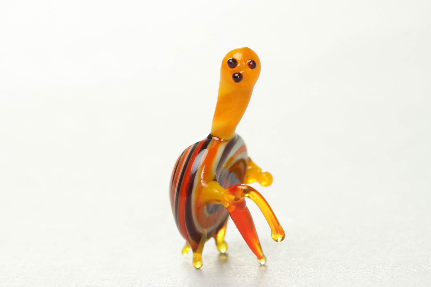 Small lampwork glass figurine Turtle with Stick photo 2
