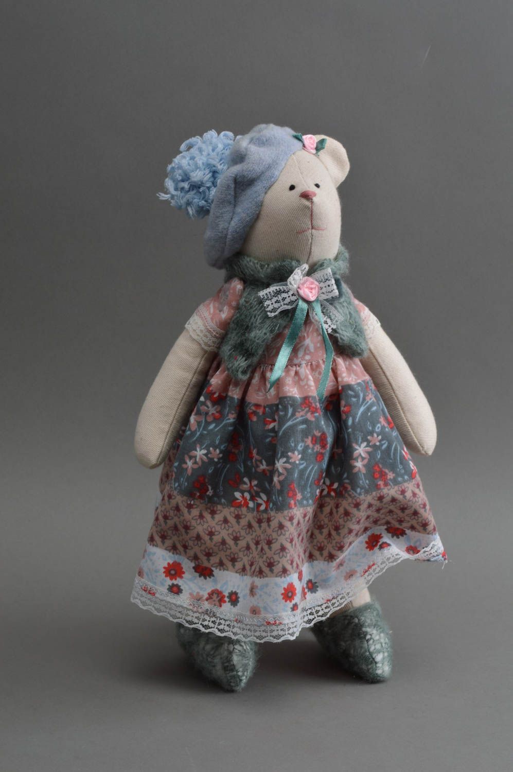 Peluche ours Jouet pour enfant fait main Cadeau original en coton belle photo 3