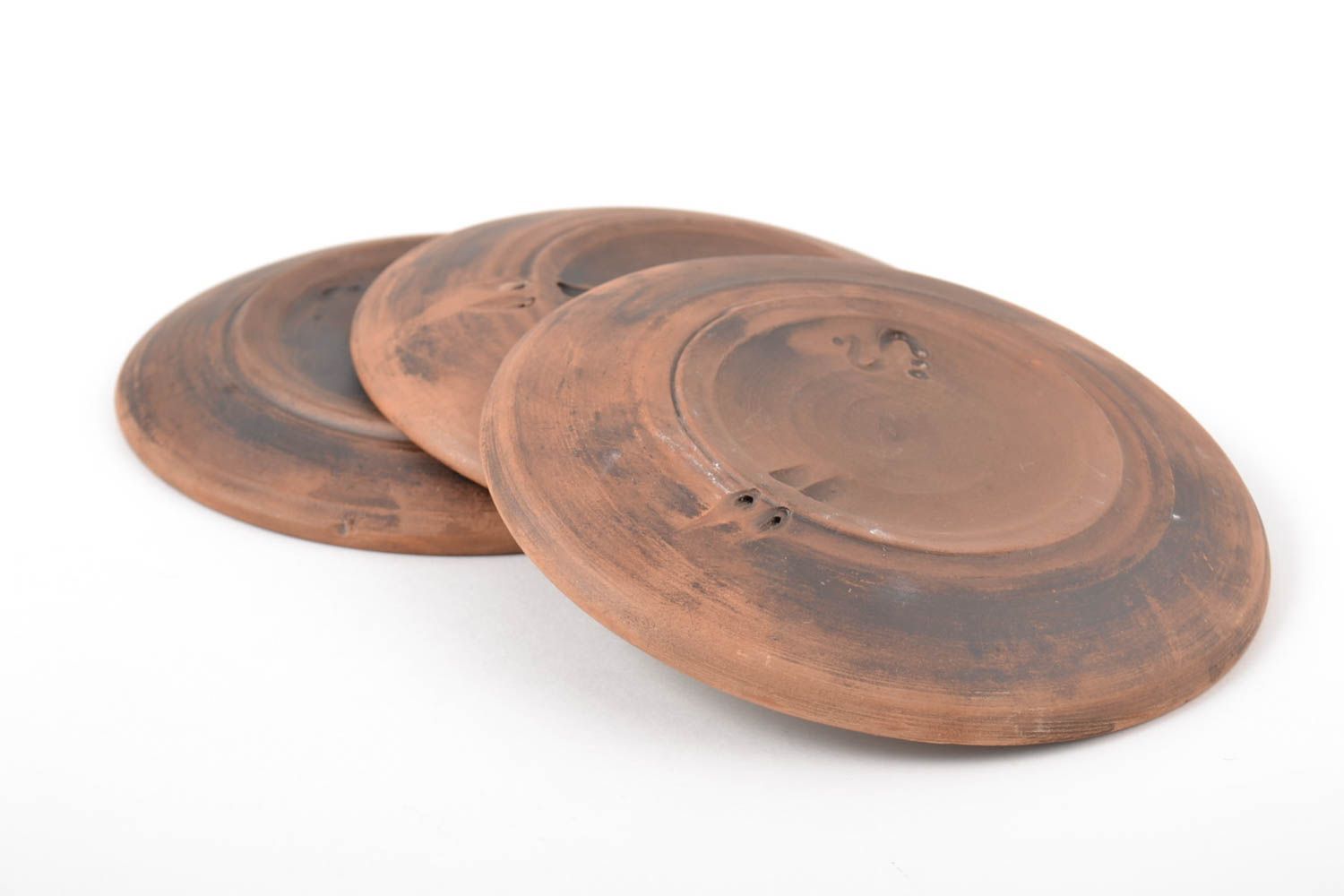 Handmade ceramic plate 3 pieces ceramic kitchenware kitchen supplies gift ideas photo 4